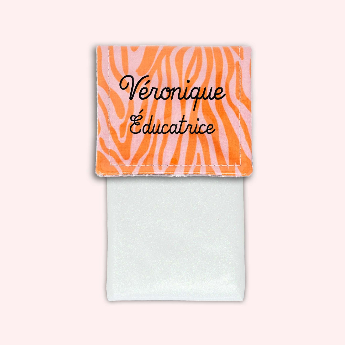 Pochette aimantée Zèbre Rose