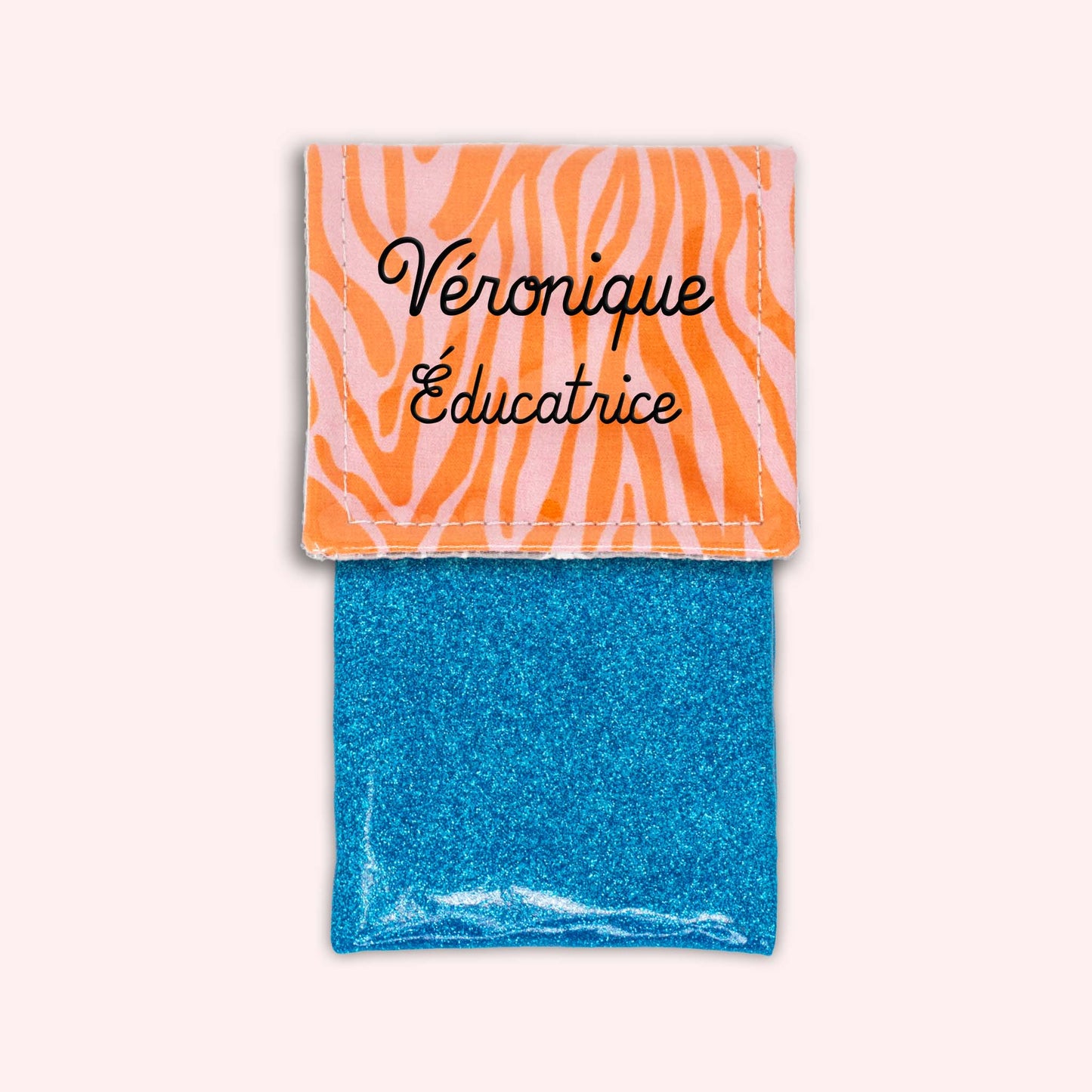 Pochette aimantée Zèbre Rose
