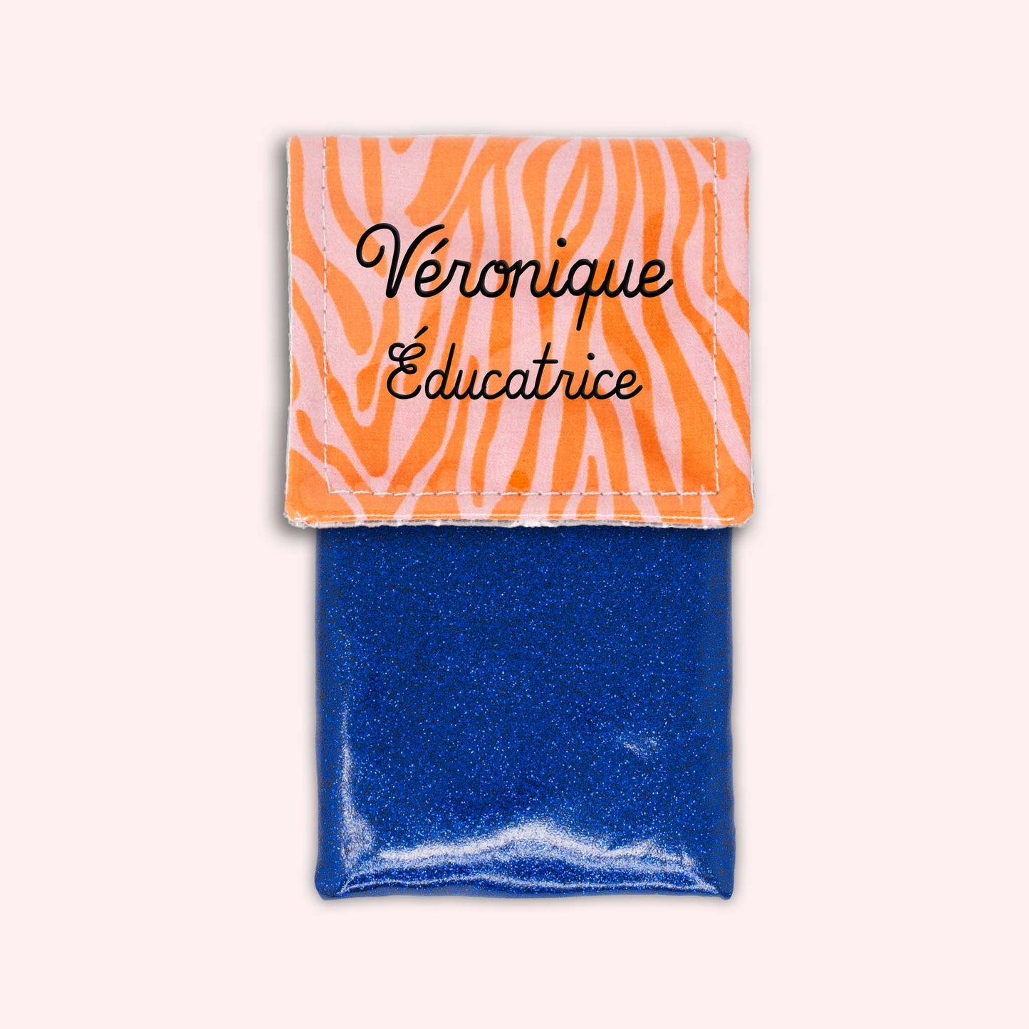 Pochette aimantée Zèbre Rose