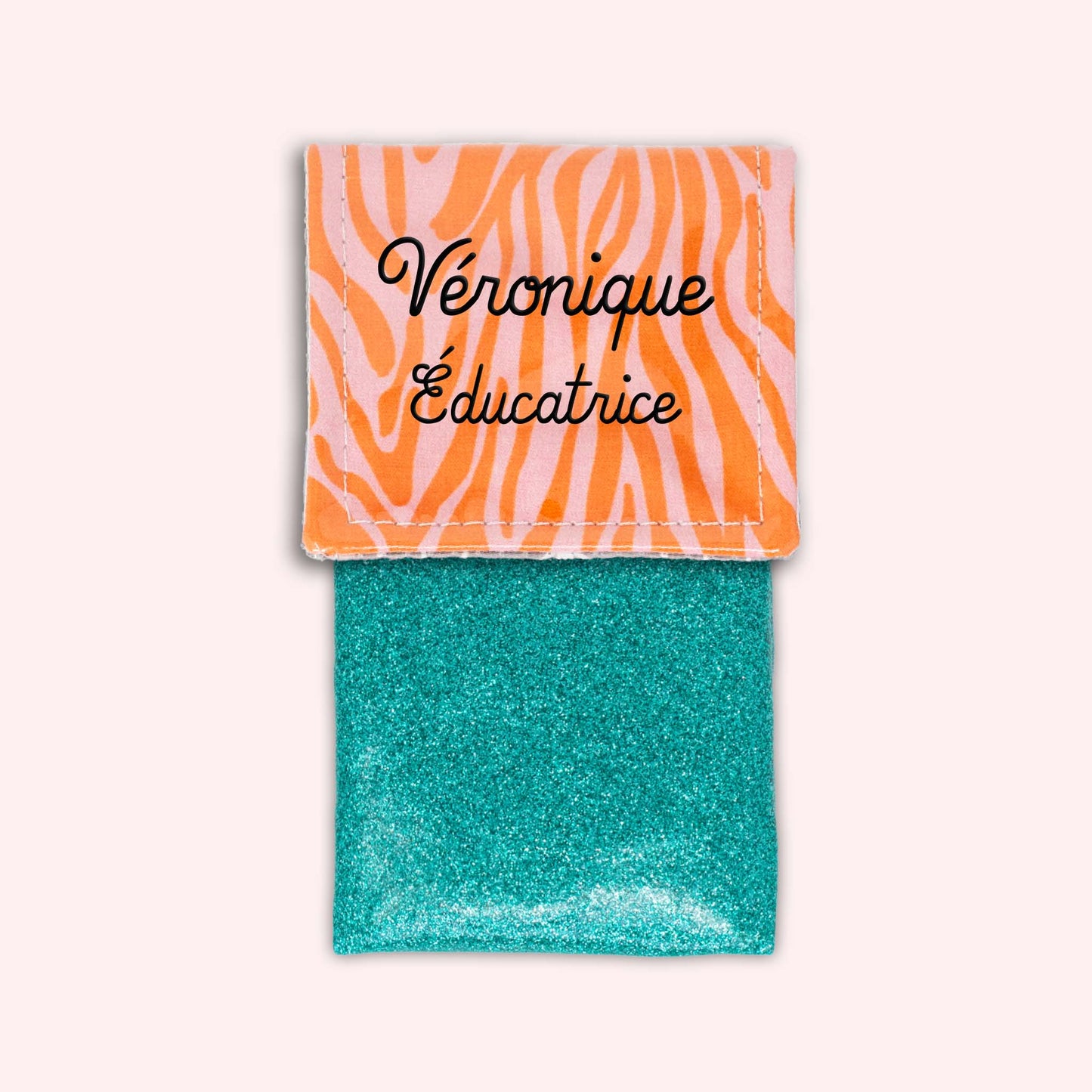 Pochette aimantée Zèbre Rose