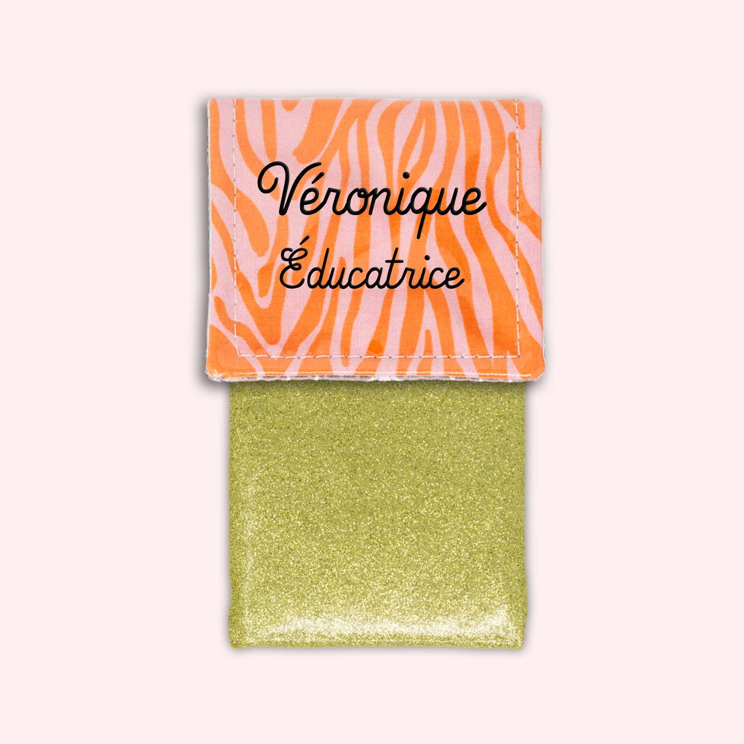 Pochette aimantée Zèbre Rose