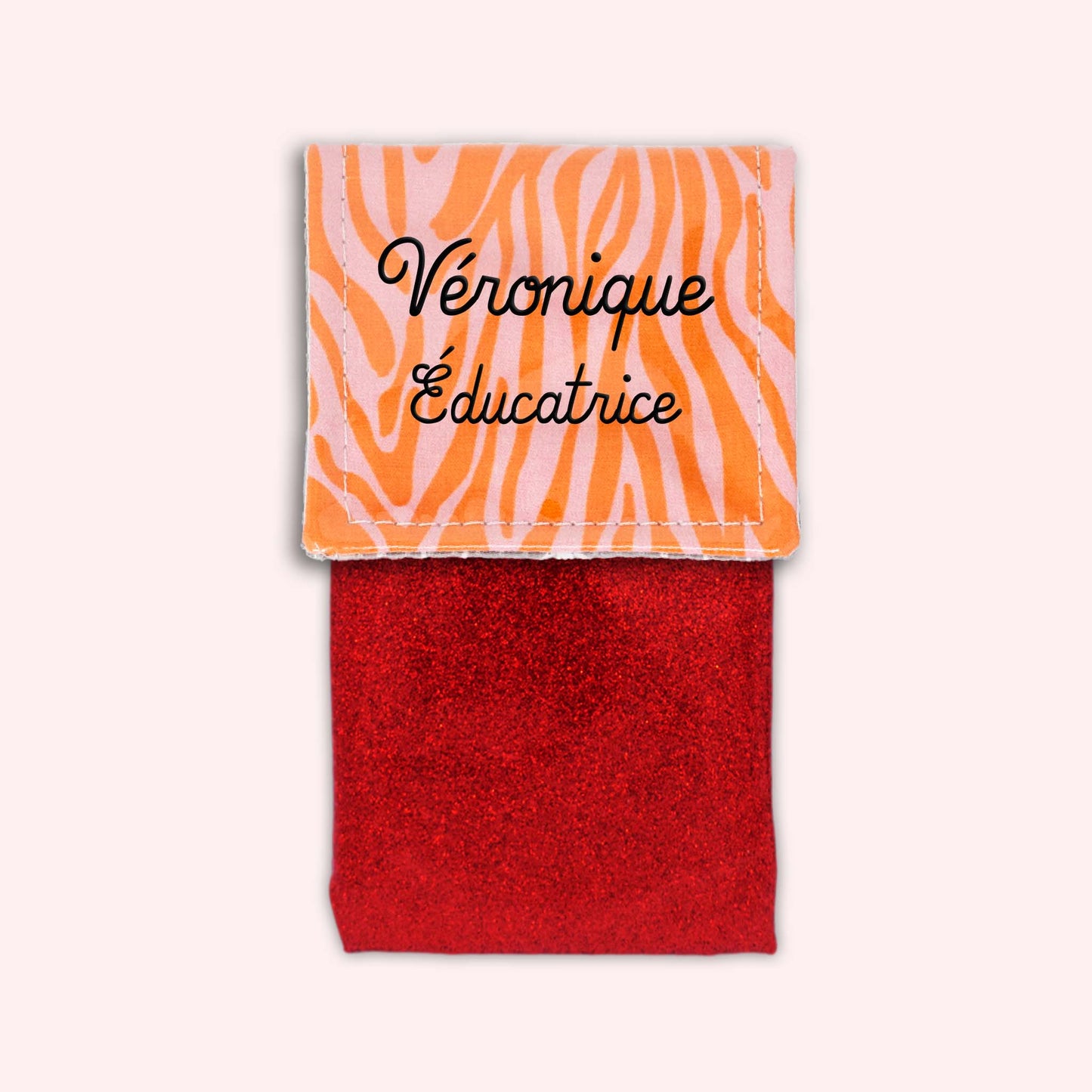Pochette aimantée Zèbre Rose