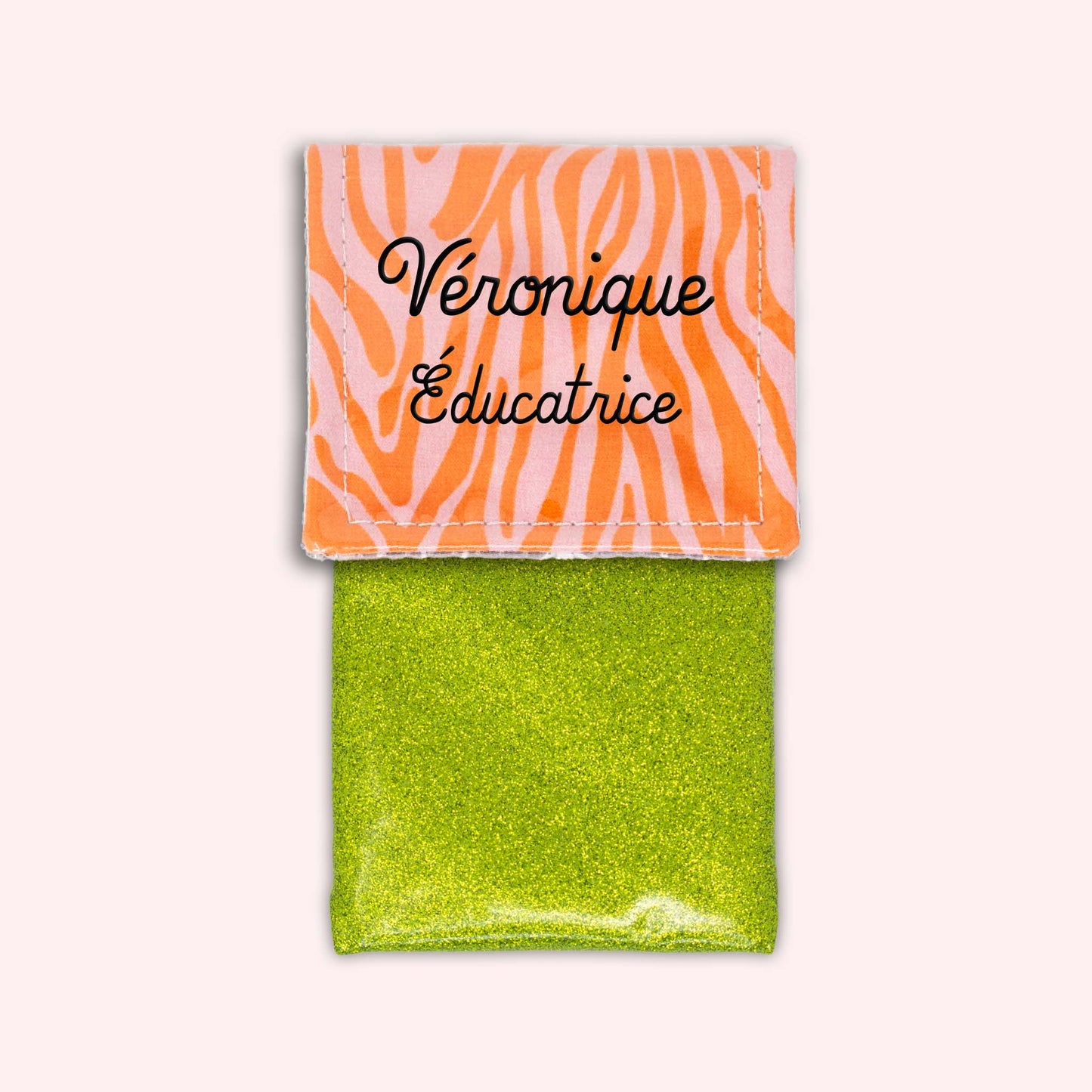 Pochette aimantée Zèbre Rose