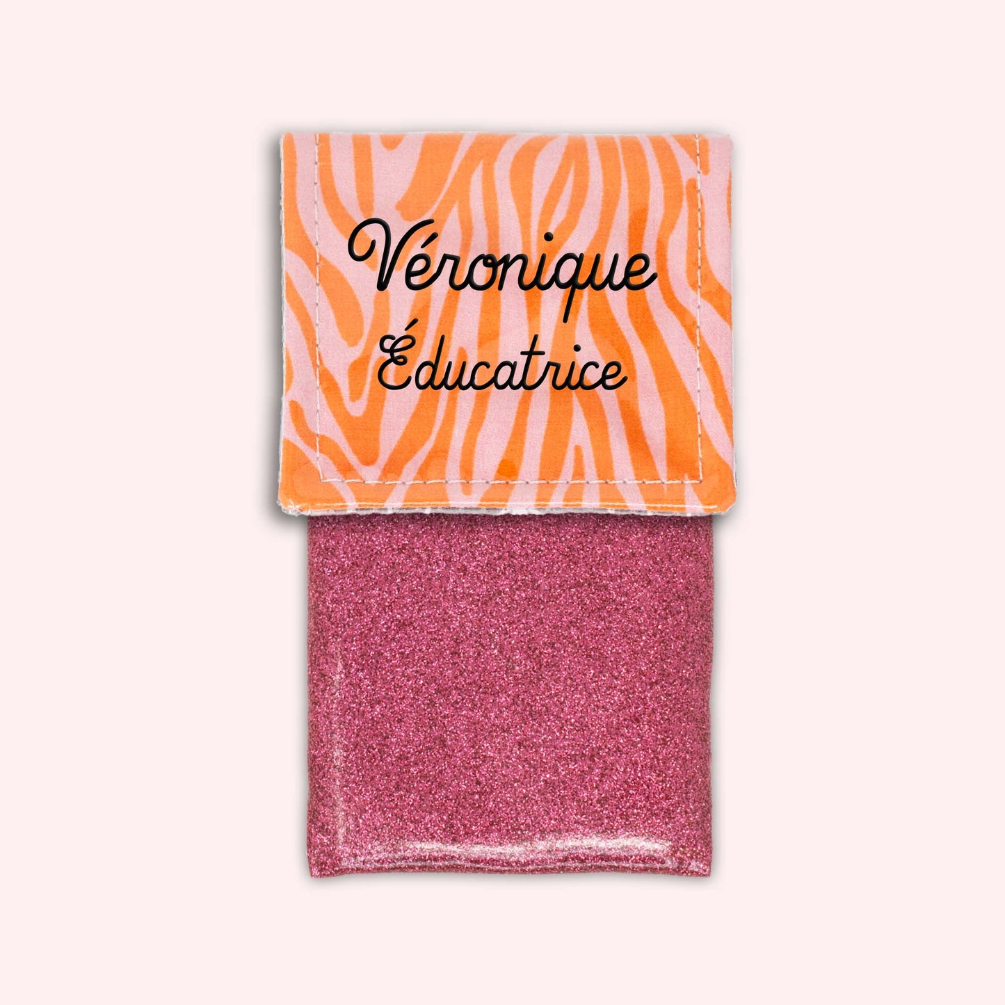 Pochette aimantée Zèbre Rose