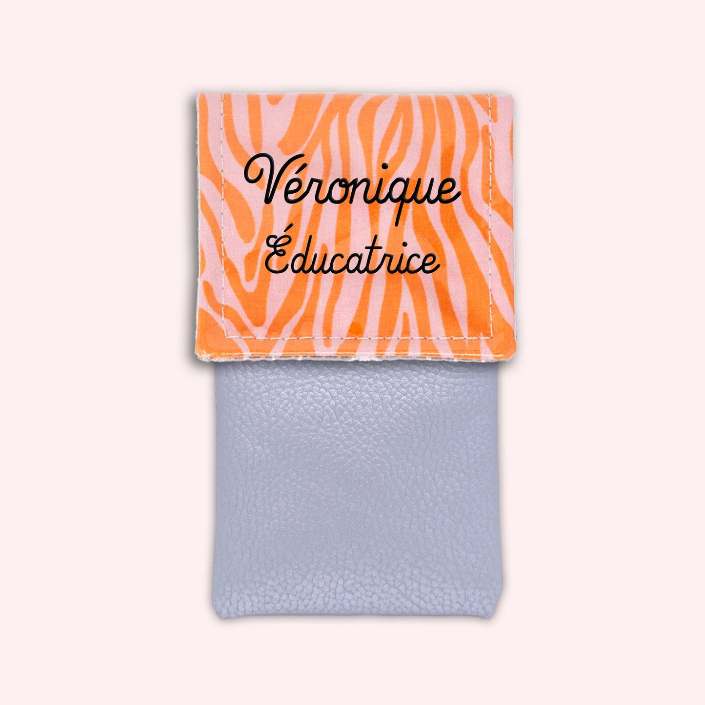 Pochette aimantée Zèbre Rose