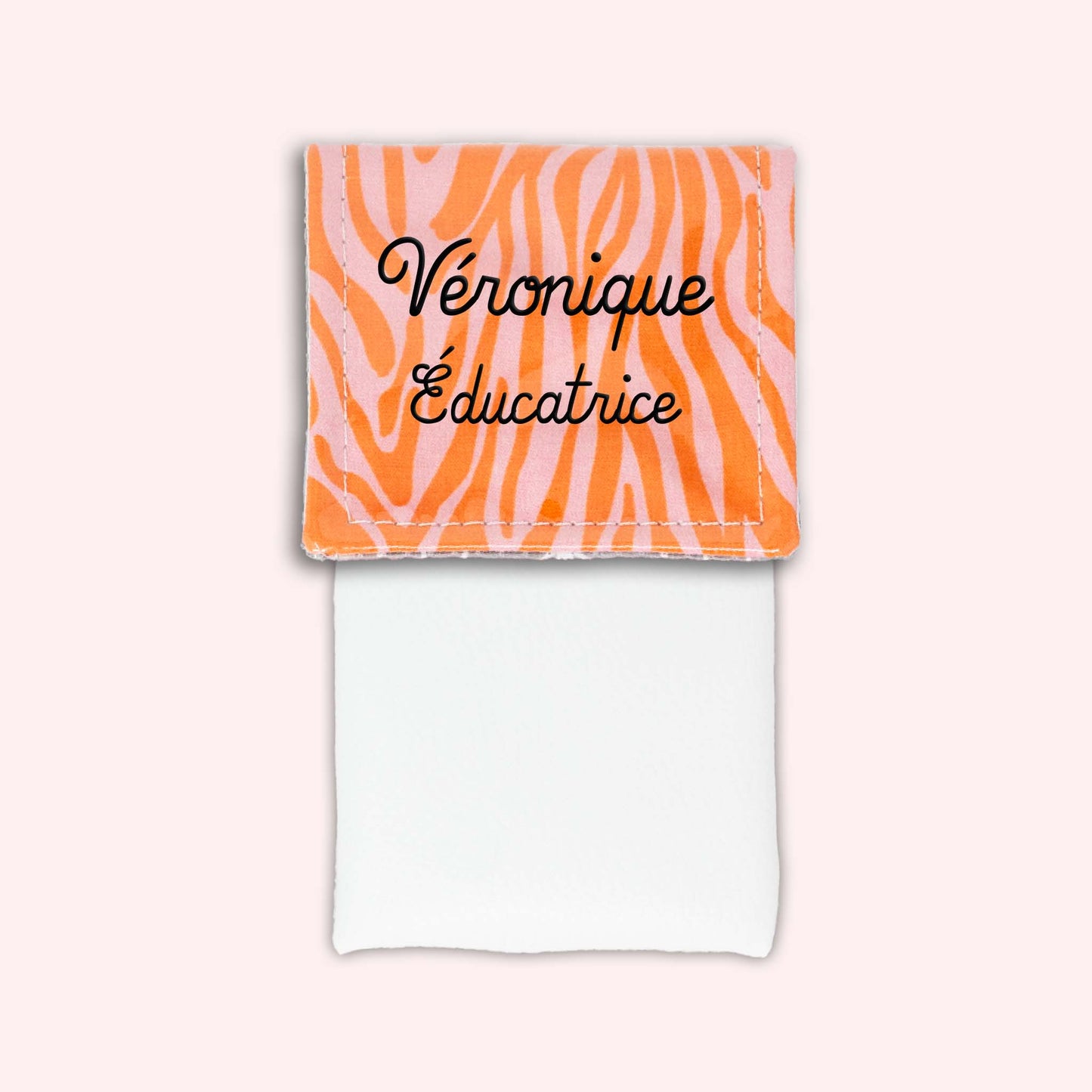 Pochette aimantée Zèbre Rose