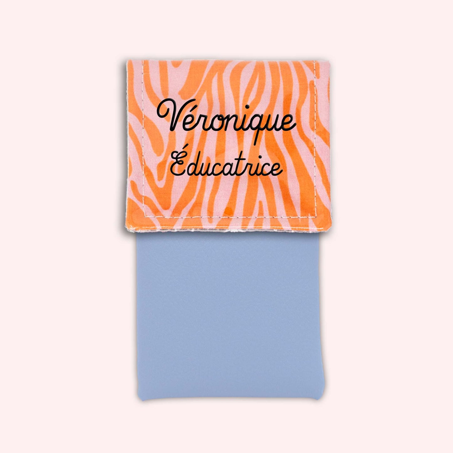 Pochette aimantée Zèbre Rose