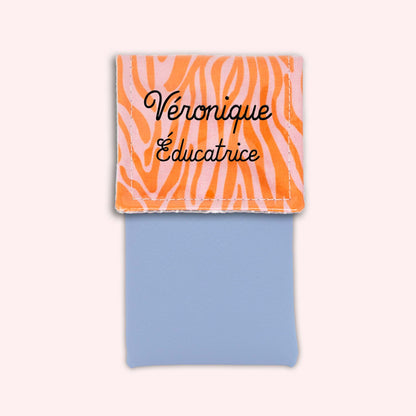 Pochette aimantée Zèbre Rose