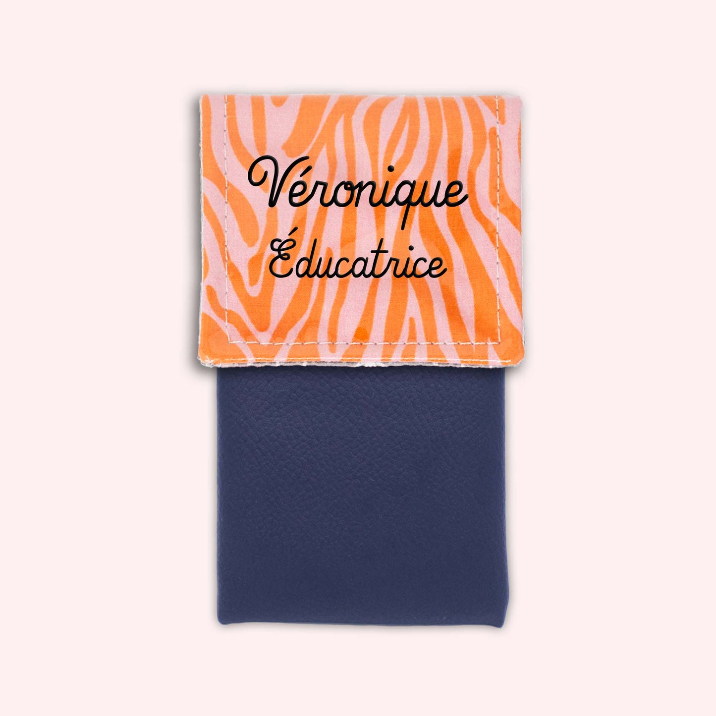Pochette aimantée Zèbre Rose
