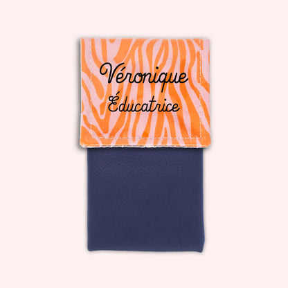 Pochette aimantée Zèbre Rose