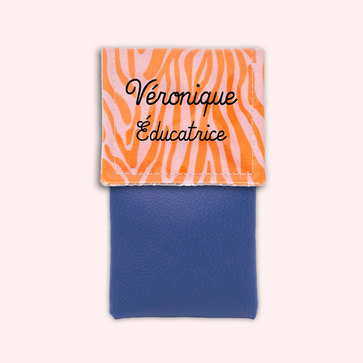 Pochette aimantée Zèbre Rose