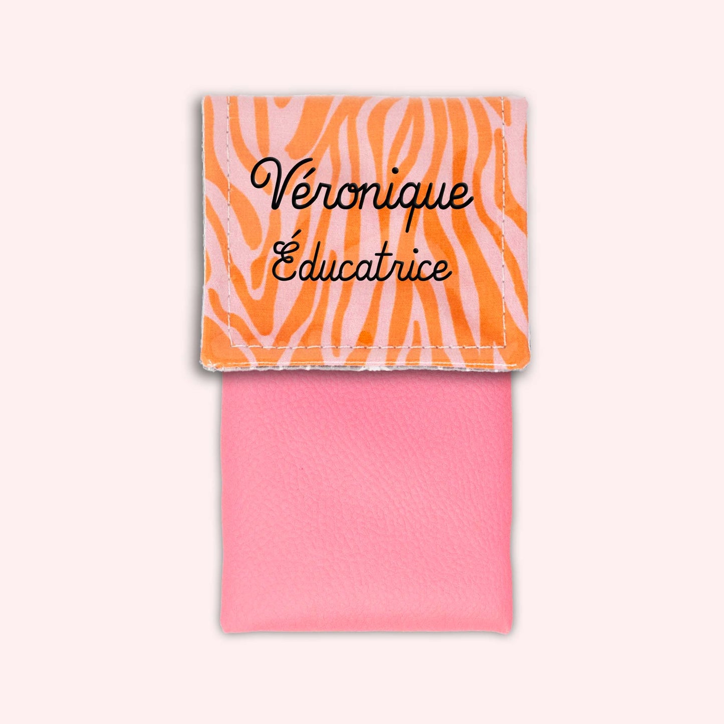 Pochette aimantée Zèbre Rose