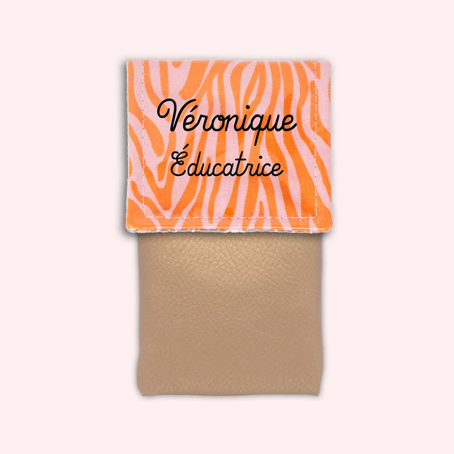 Pochette aimantée Zèbre Rose