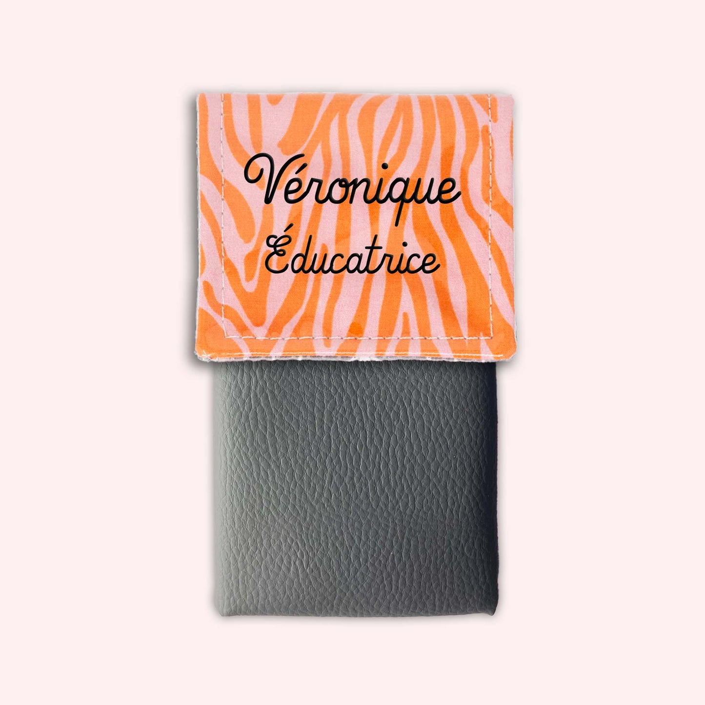 Pochette aimantée Zèbre Rose