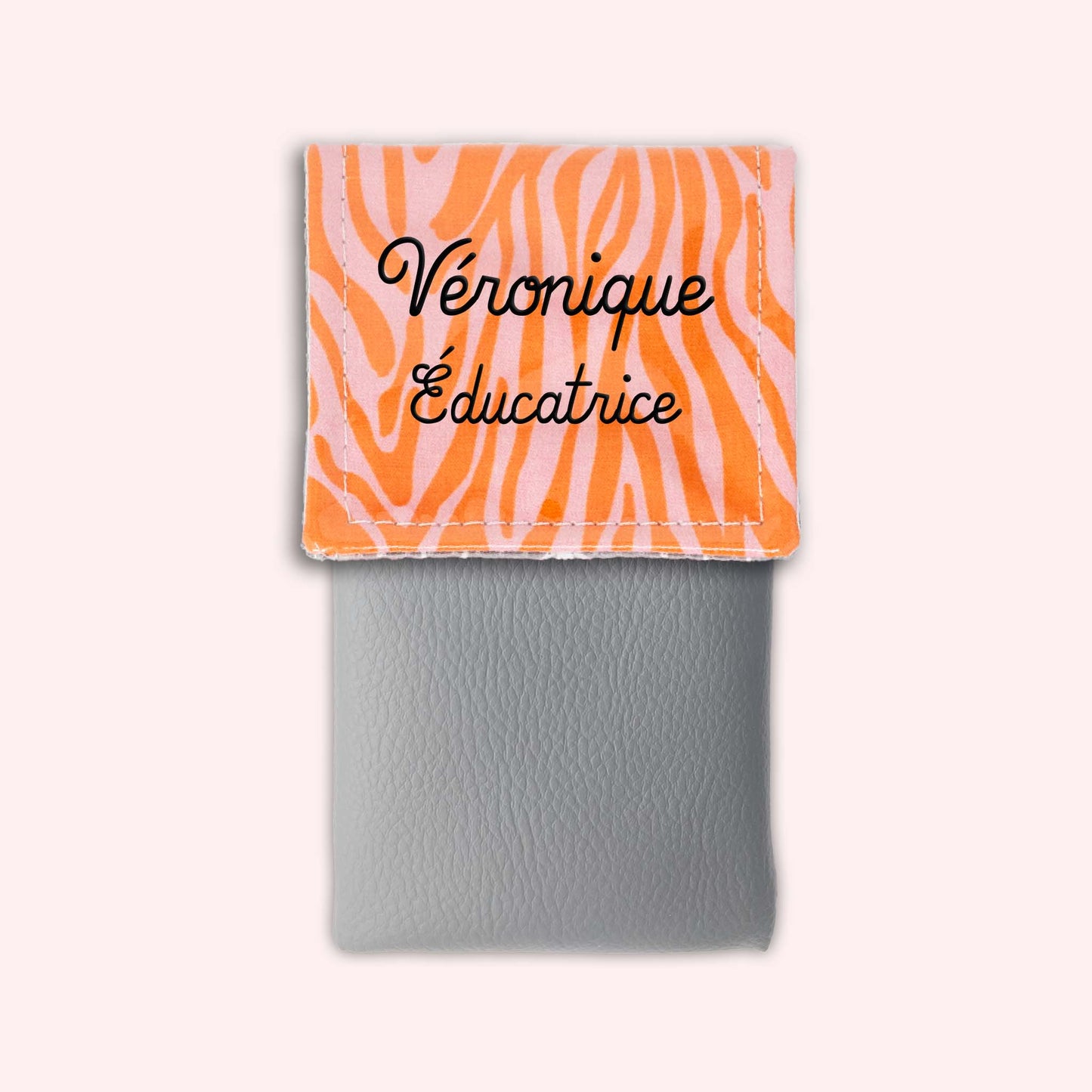 Pochette aimantée Zèbre Rose