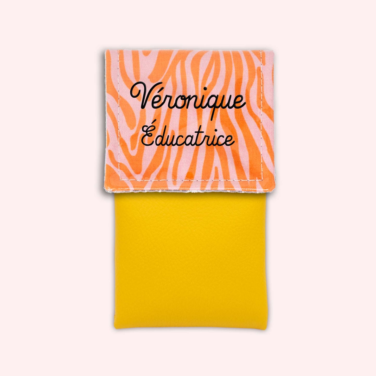 Pochette aimantée Zèbre Rose