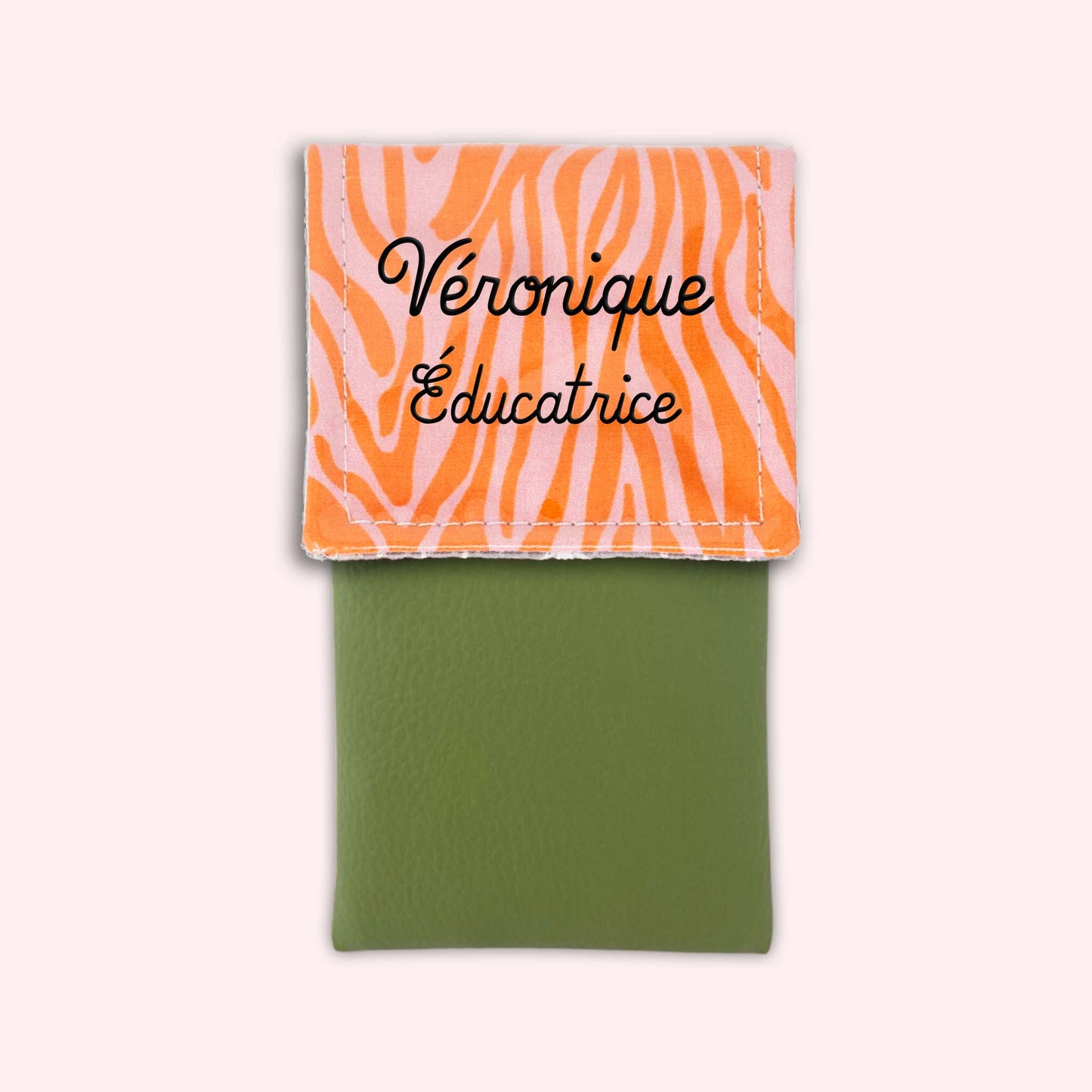 Pochette aimantée Zèbre Rose