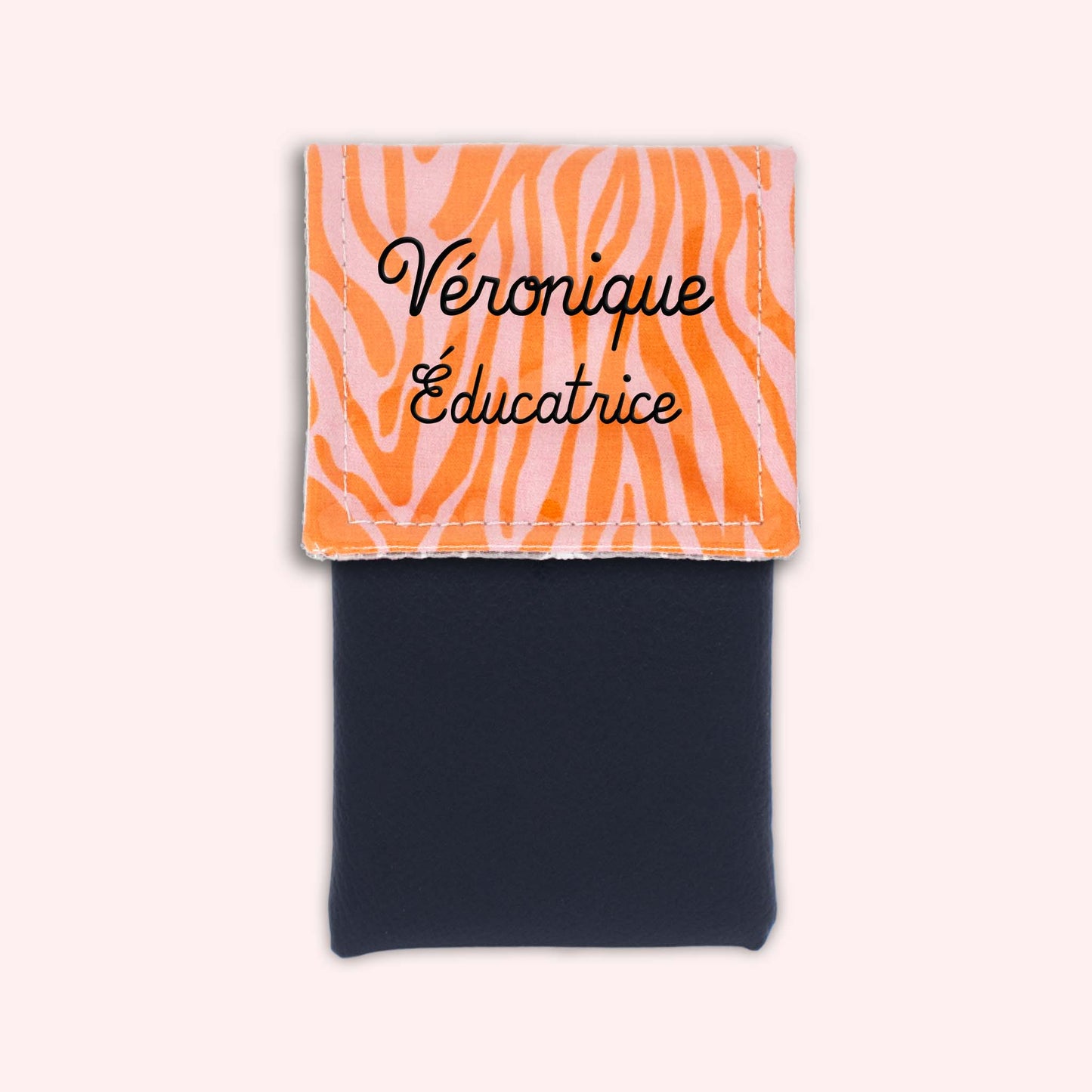 Pochette aimantée Zèbre Rose