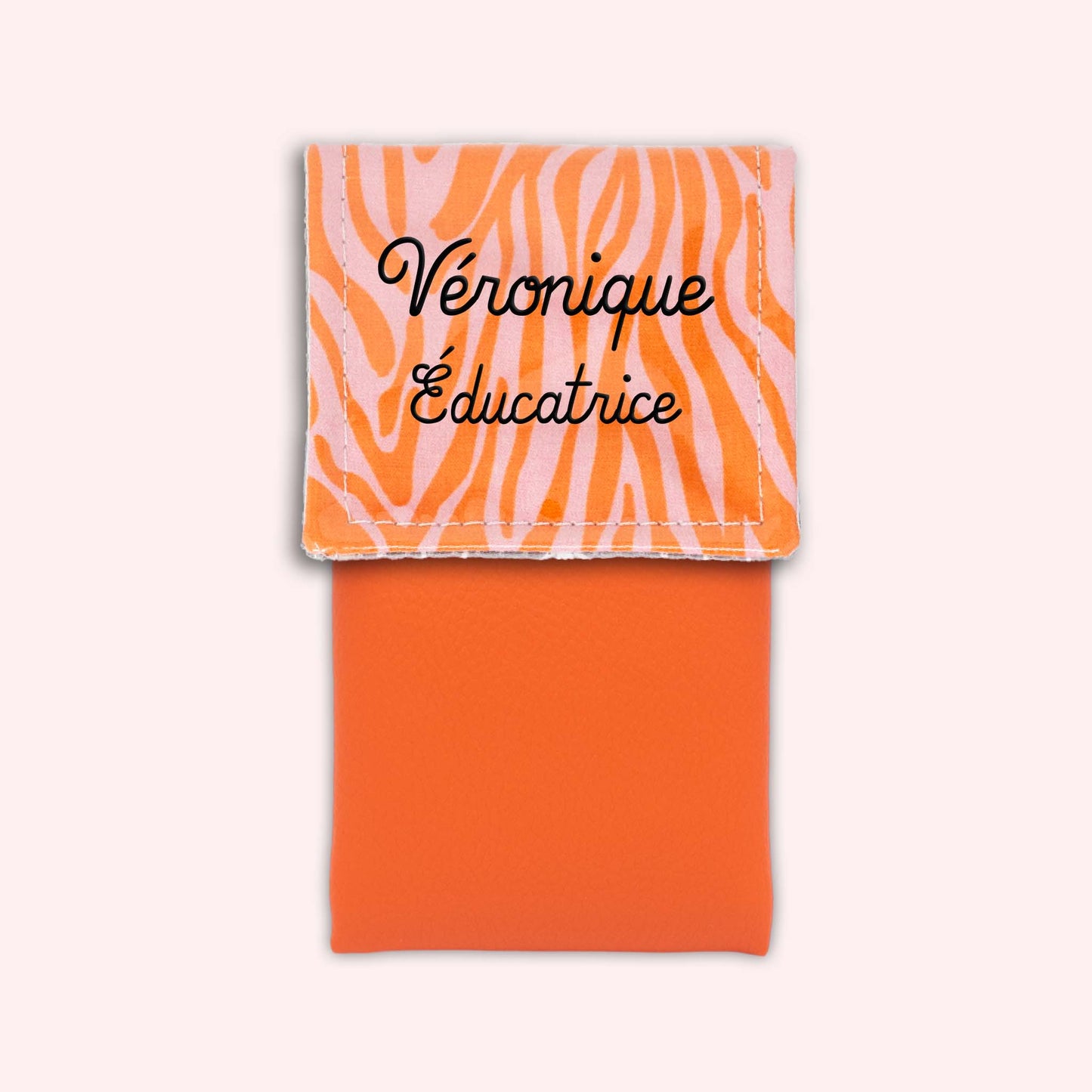 Pochette aimantée Zèbre Rose