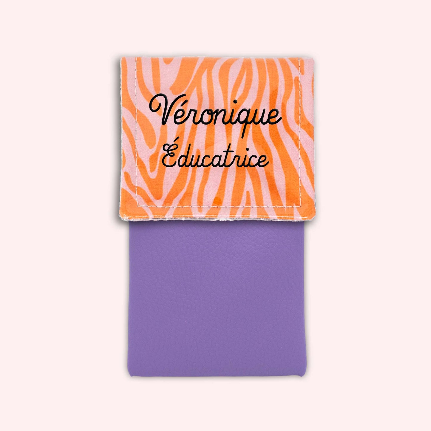 Pochette aimantée Zèbre Rose