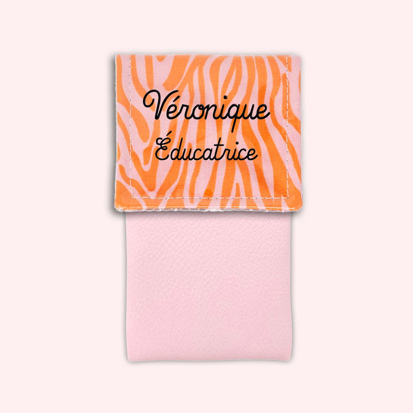 Pochette aimantée Zèbre Rose