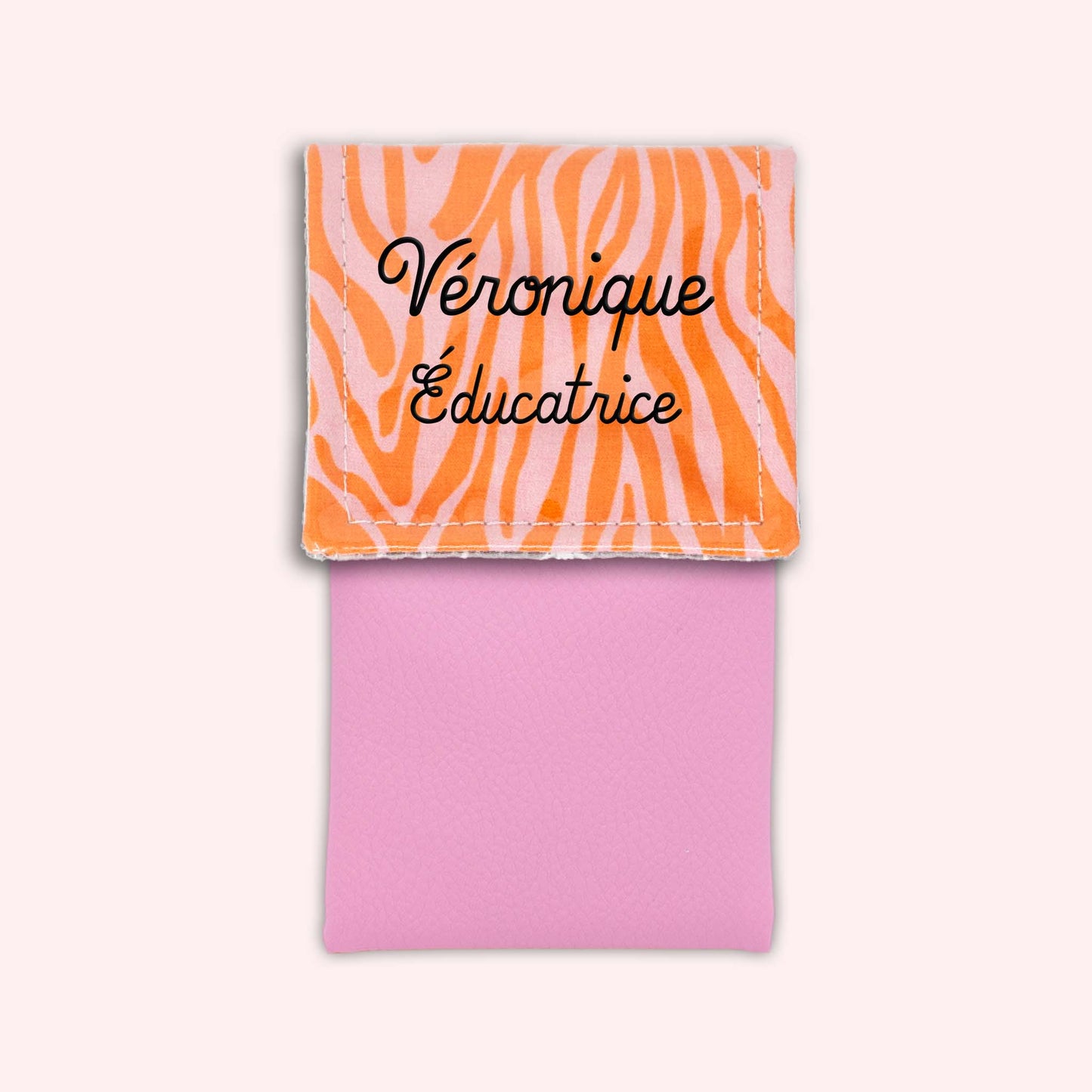 Pochette aimantée Zèbre Rose