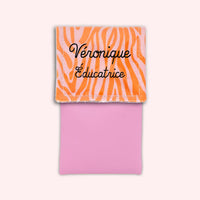 Pochette aimantée Zèbre Rose