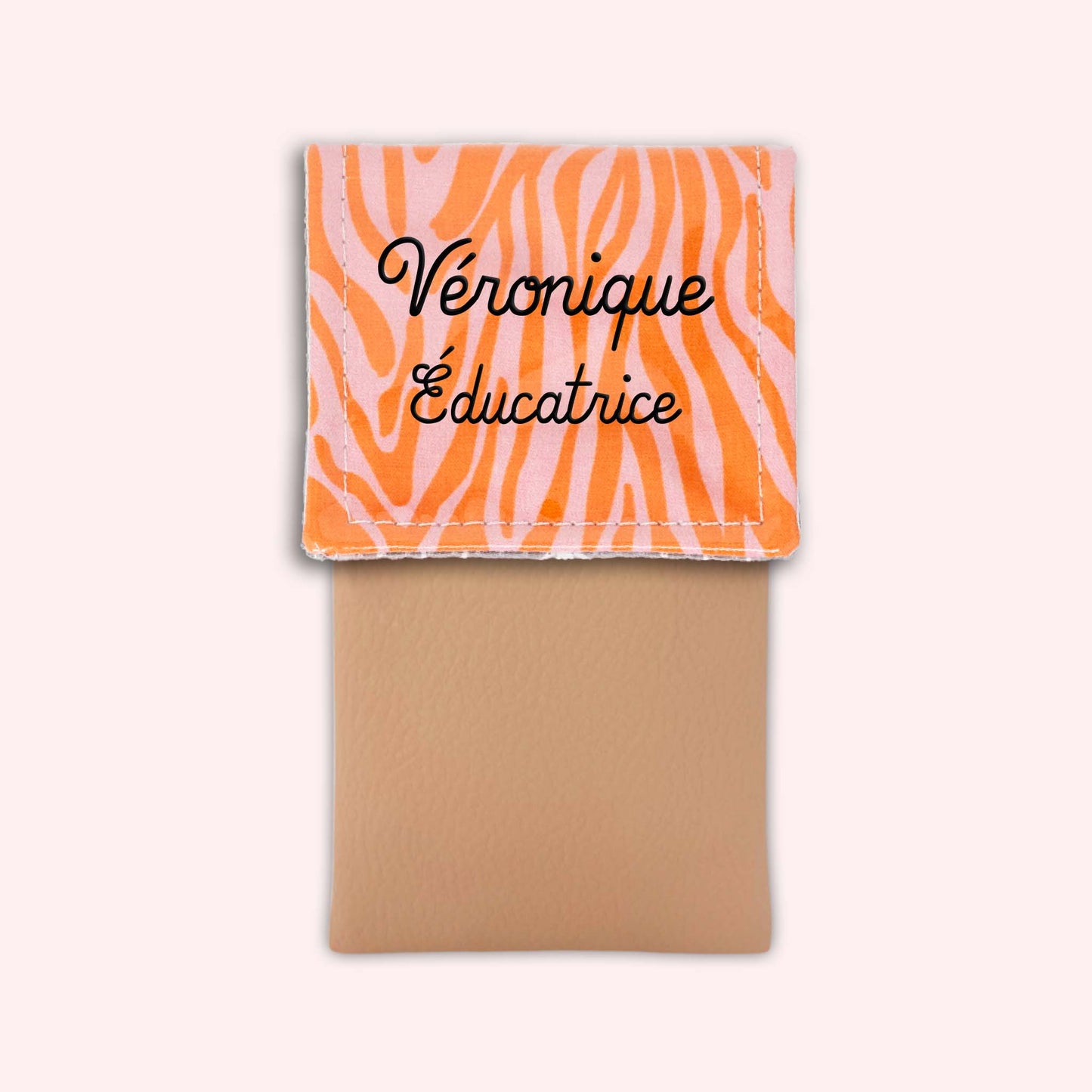 Pochette aimantée Zèbre Rose