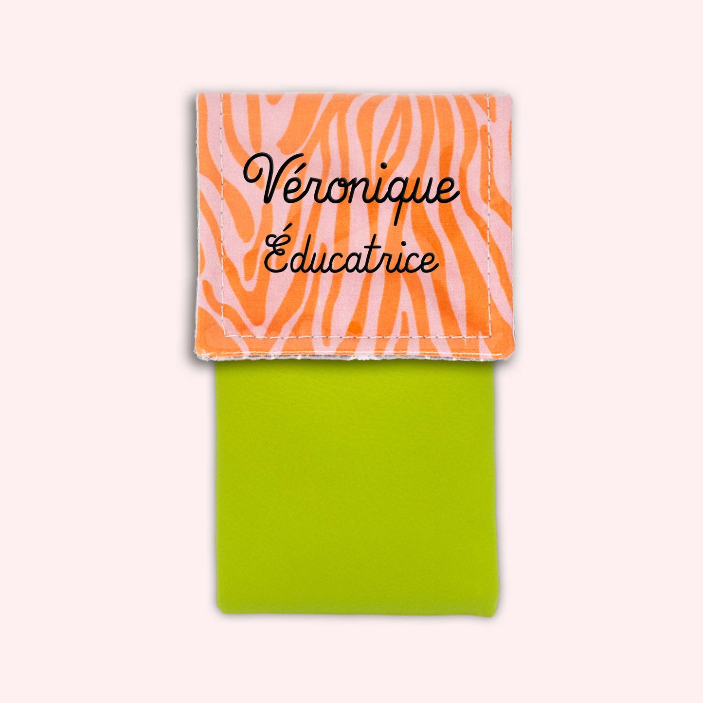 Pochette aimantée Zèbre Rose