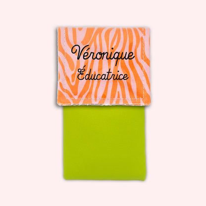 Pochette aimantée Zèbre Rose