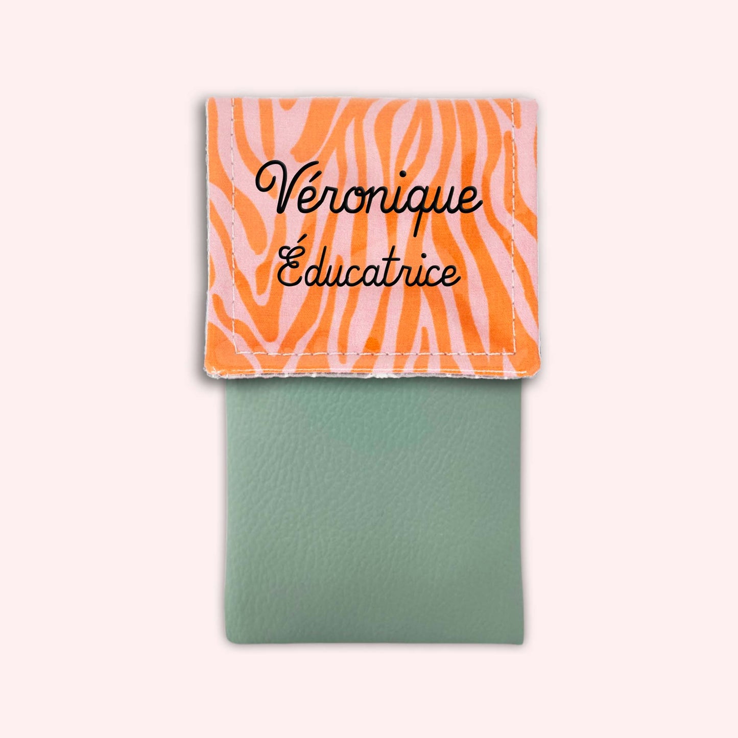 Pochette aimantée Zèbre Rose