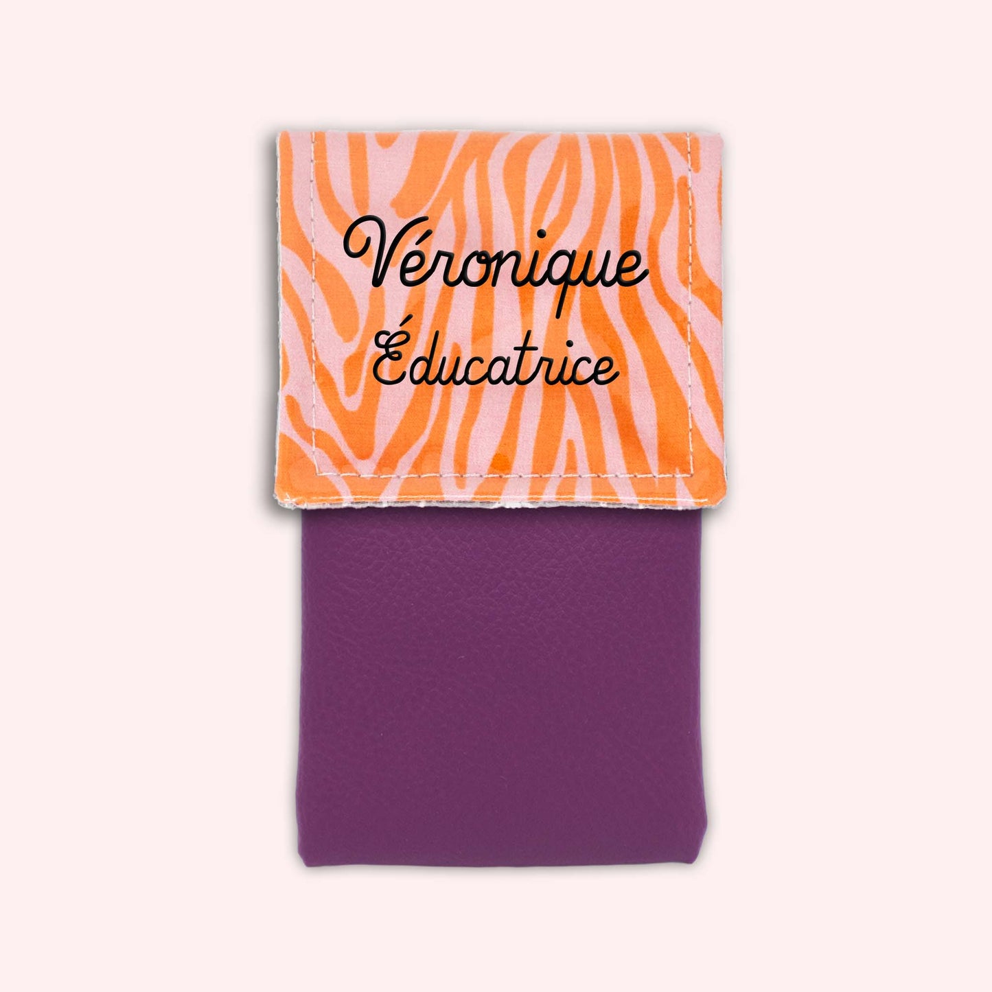 Pochette aimantée Zèbre Rose