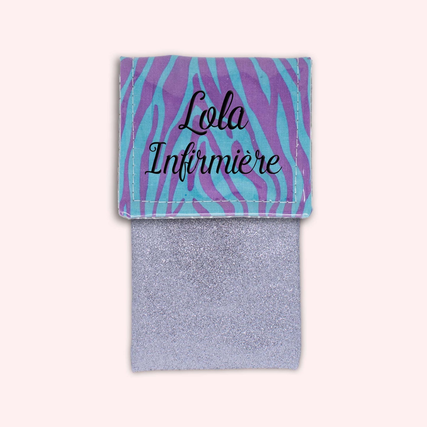 Pochette aimantée Zèbre Turquoise