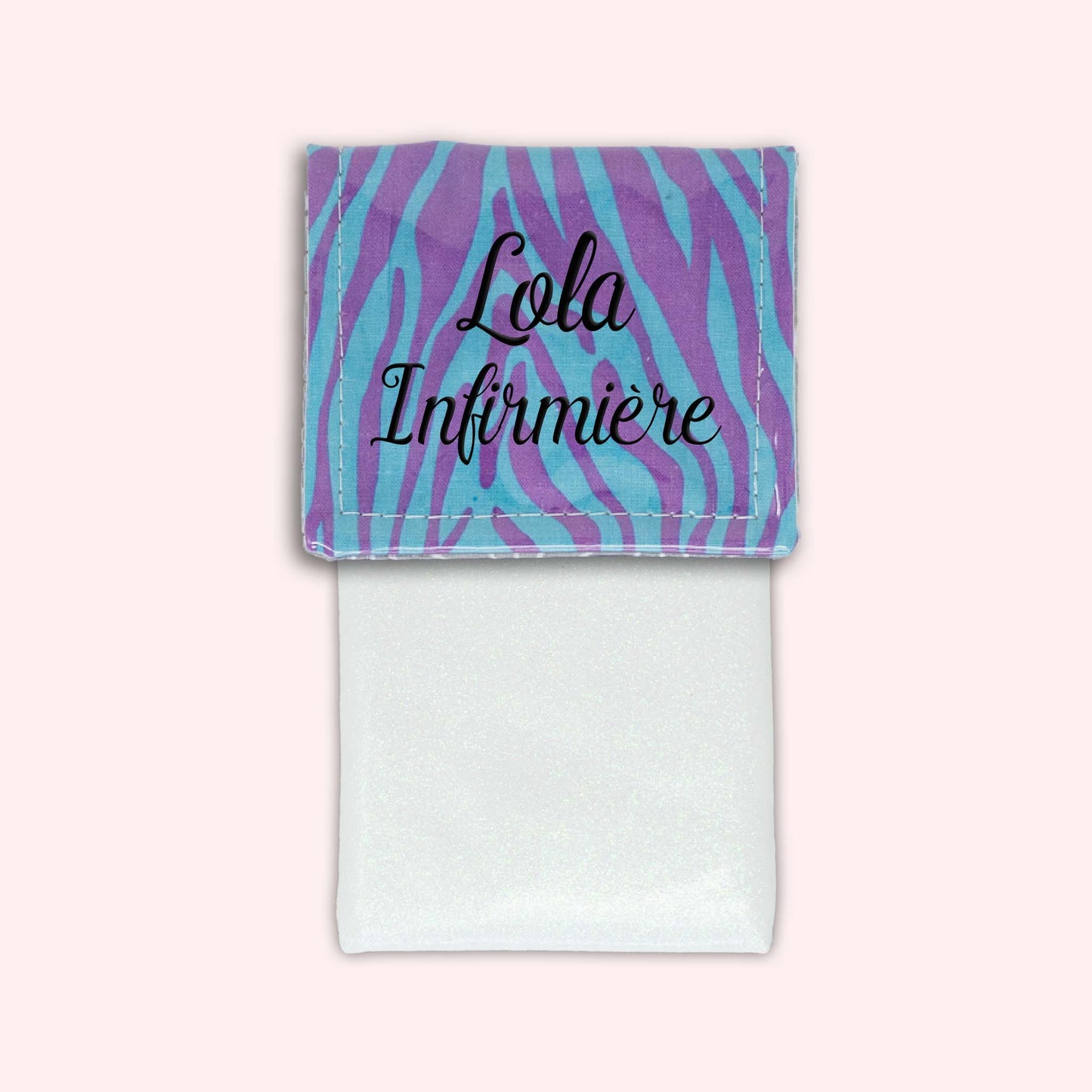 Pochette aimantée Zèbre Turquoise