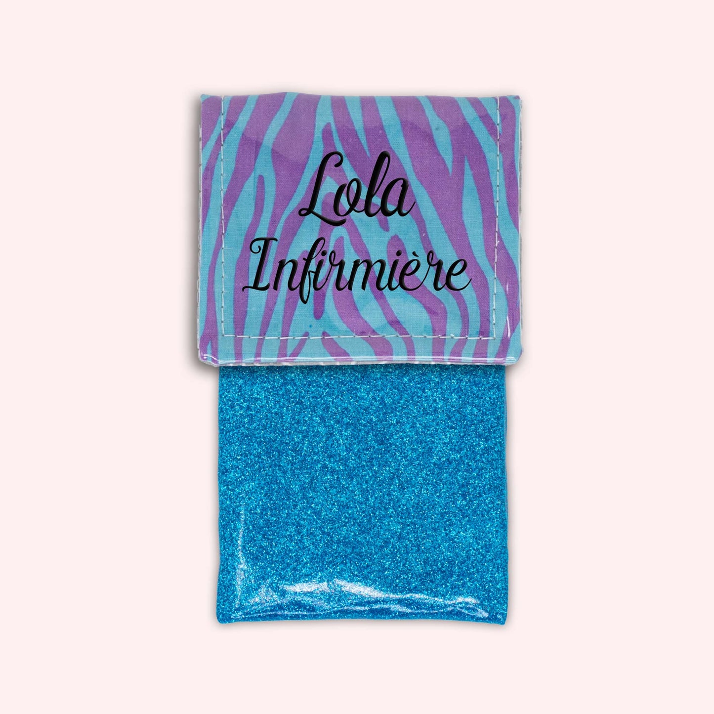 Pochette aimantée Zèbre Turquoise