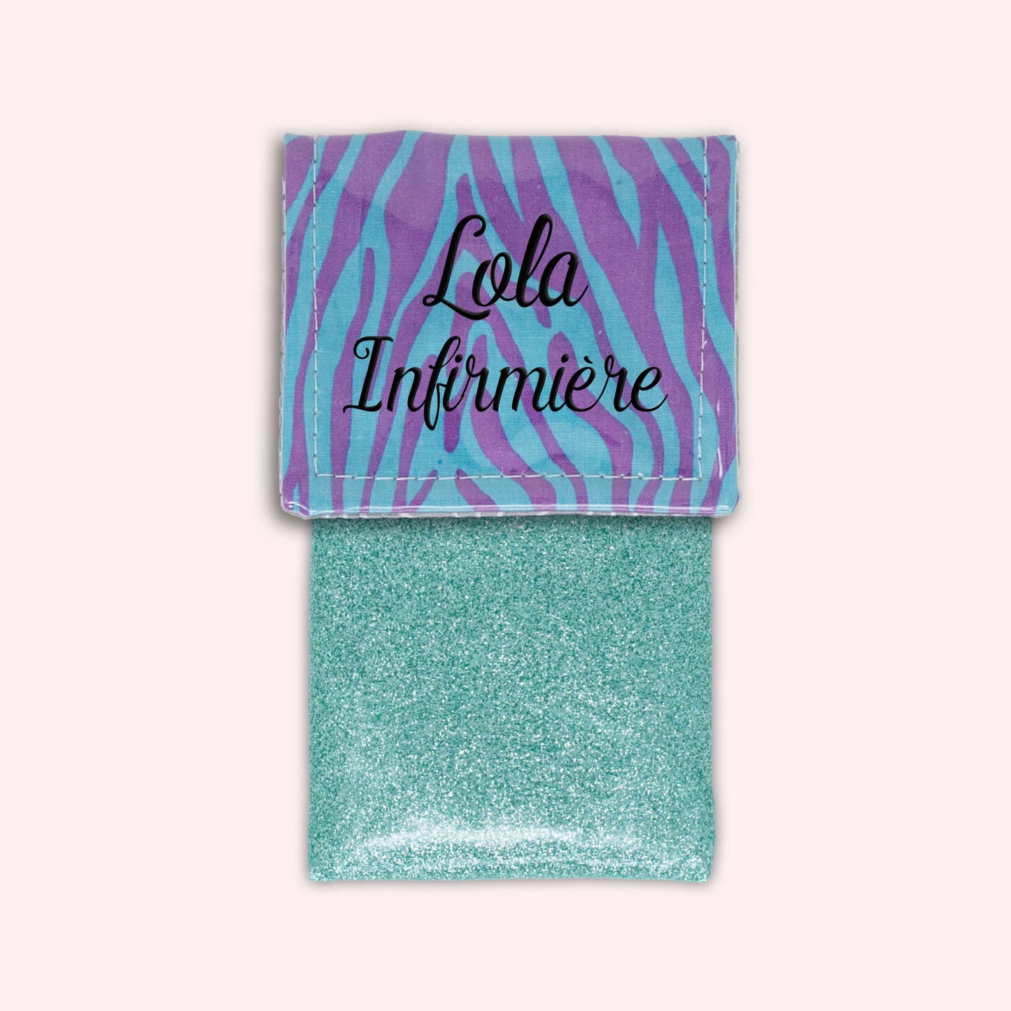 Pochette aimantée Zèbre Turquoise