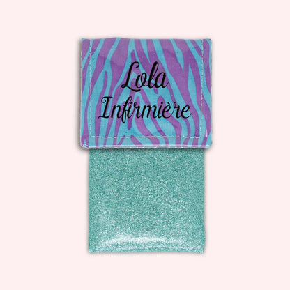 Pochette aimantée Zèbre Turquoise