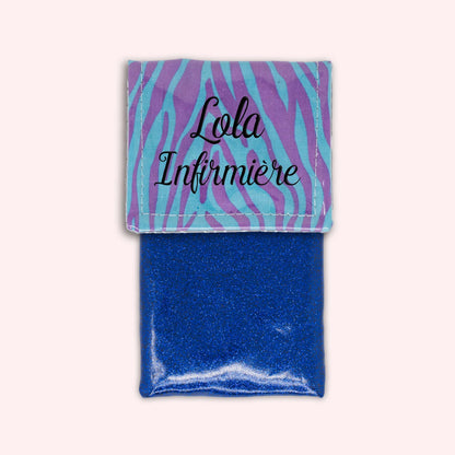 Pochette aimantée Zèbre Turquoise