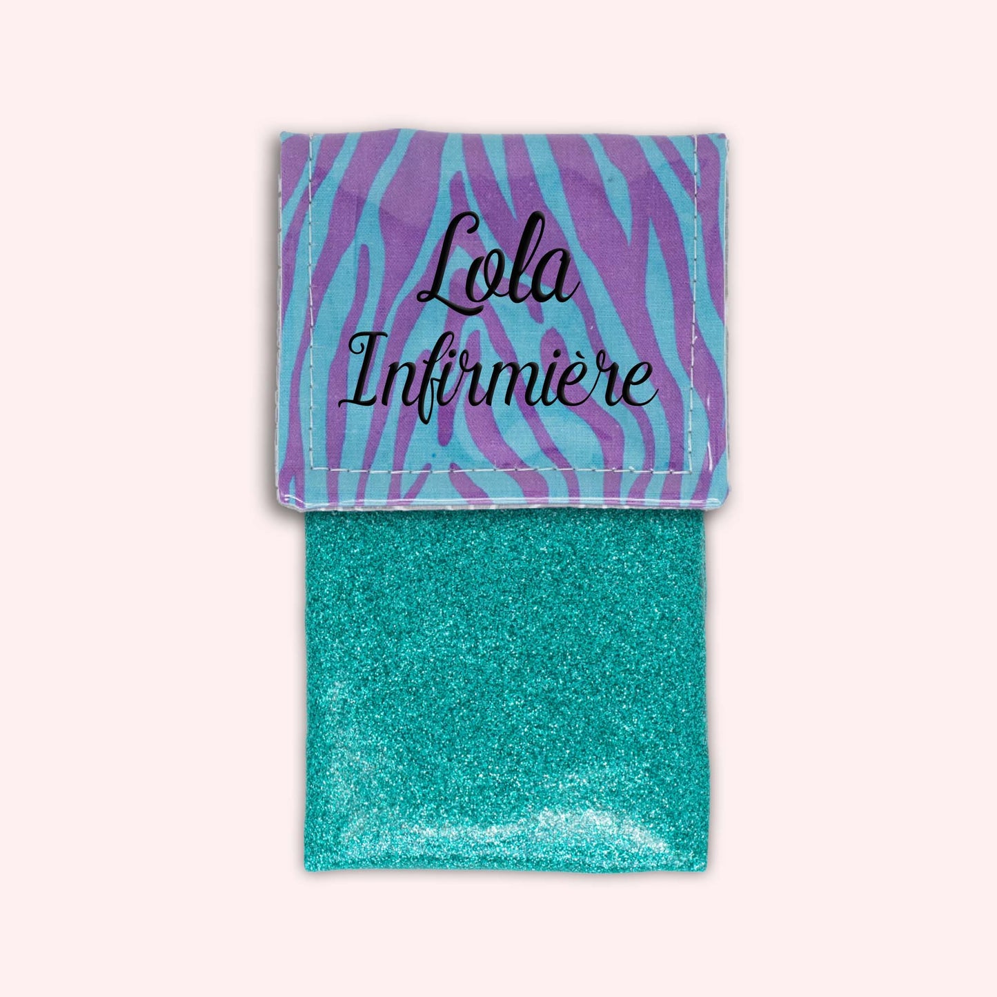 Pochette aimantée Zèbre Turquoise