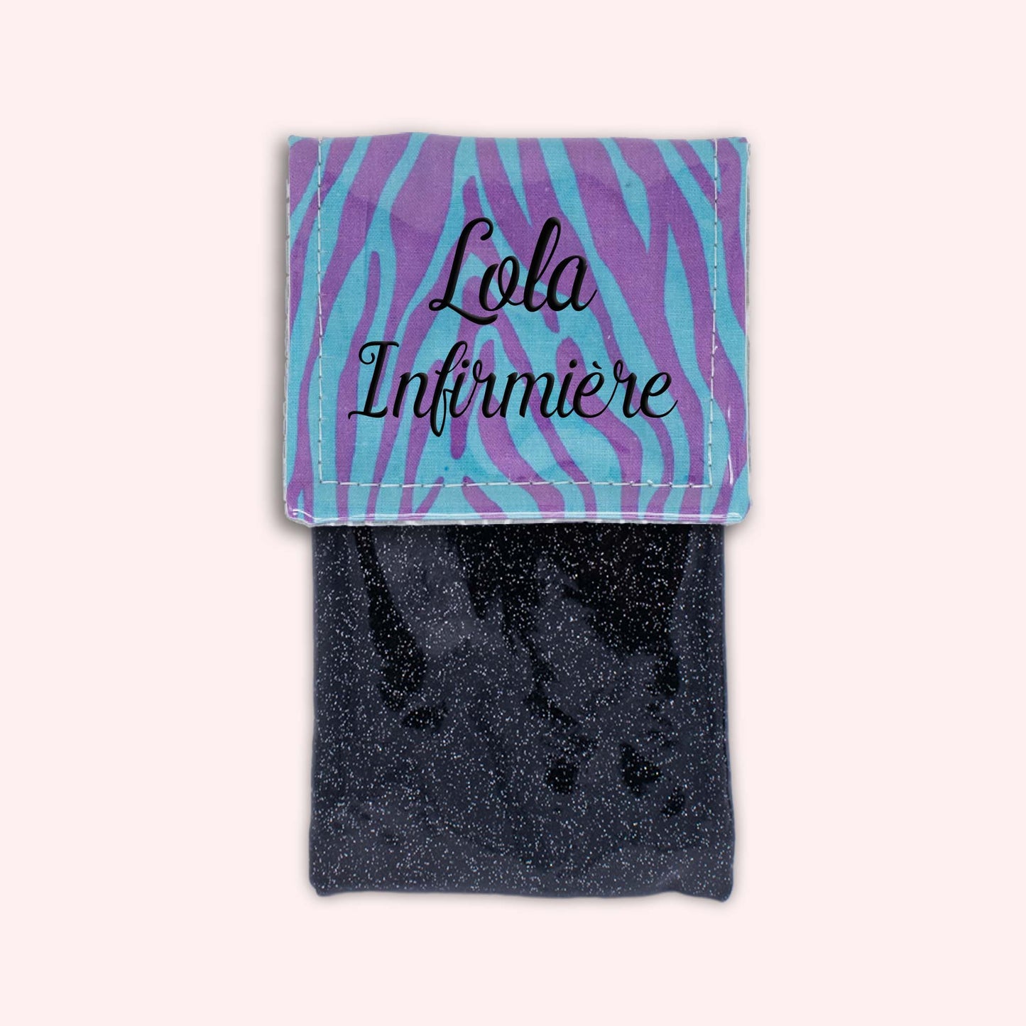Pochette aimantée Zèbre Turquoise