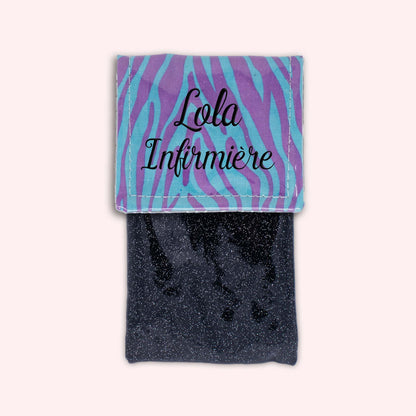 Pochette aimantée Zèbre Turquoise