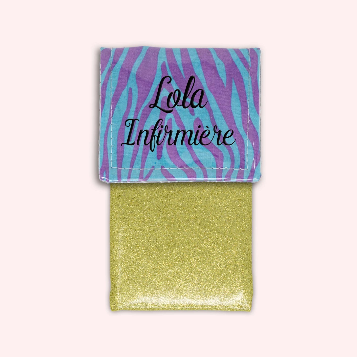 Pochette aimantée Zèbre Turquoise