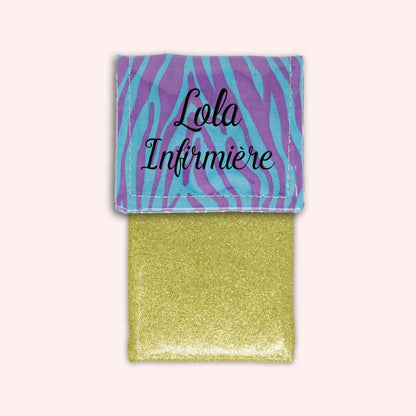 Pochette aimantée Zèbre Turquoise