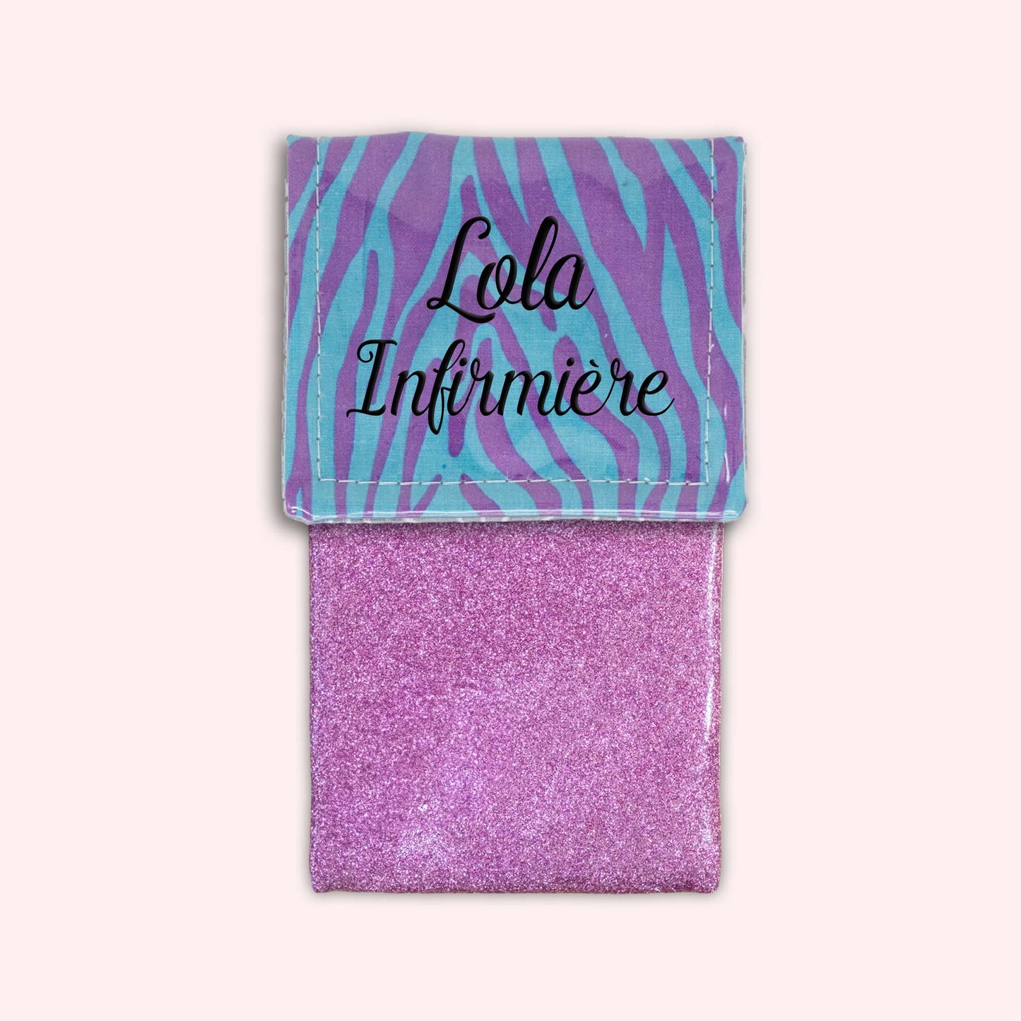 Pochette aimantée Zèbre Turquoise