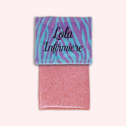 Pochette aimantée Zèbre Turquoise