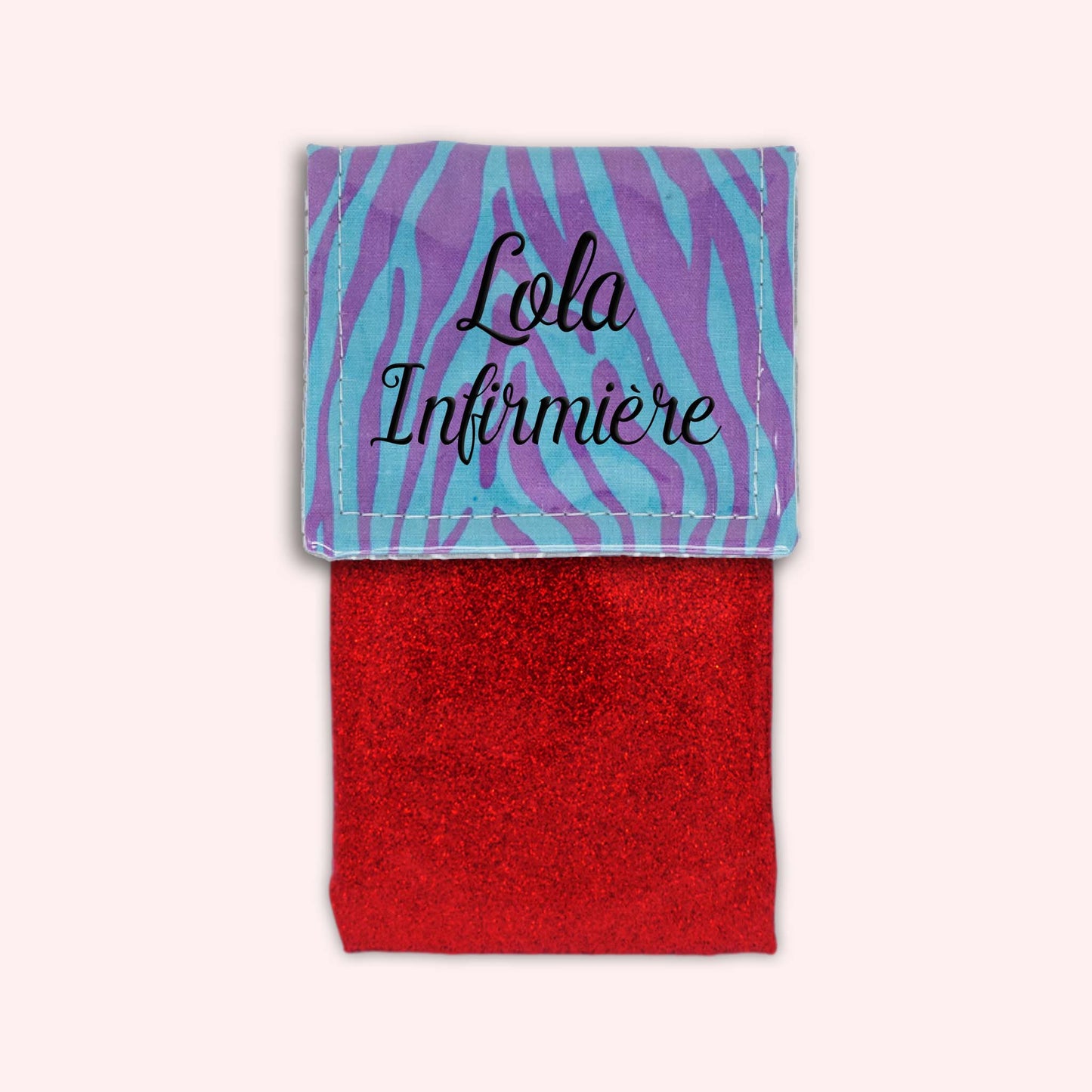 Pochette aimantée Zèbre Turquoise
