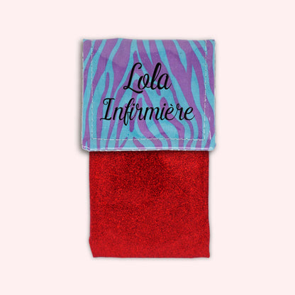 Pochette aimantée Zèbre Turquoise
