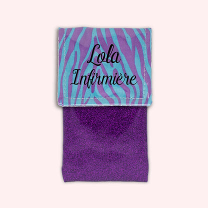 Pochette aimantée Zèbre Turquoise