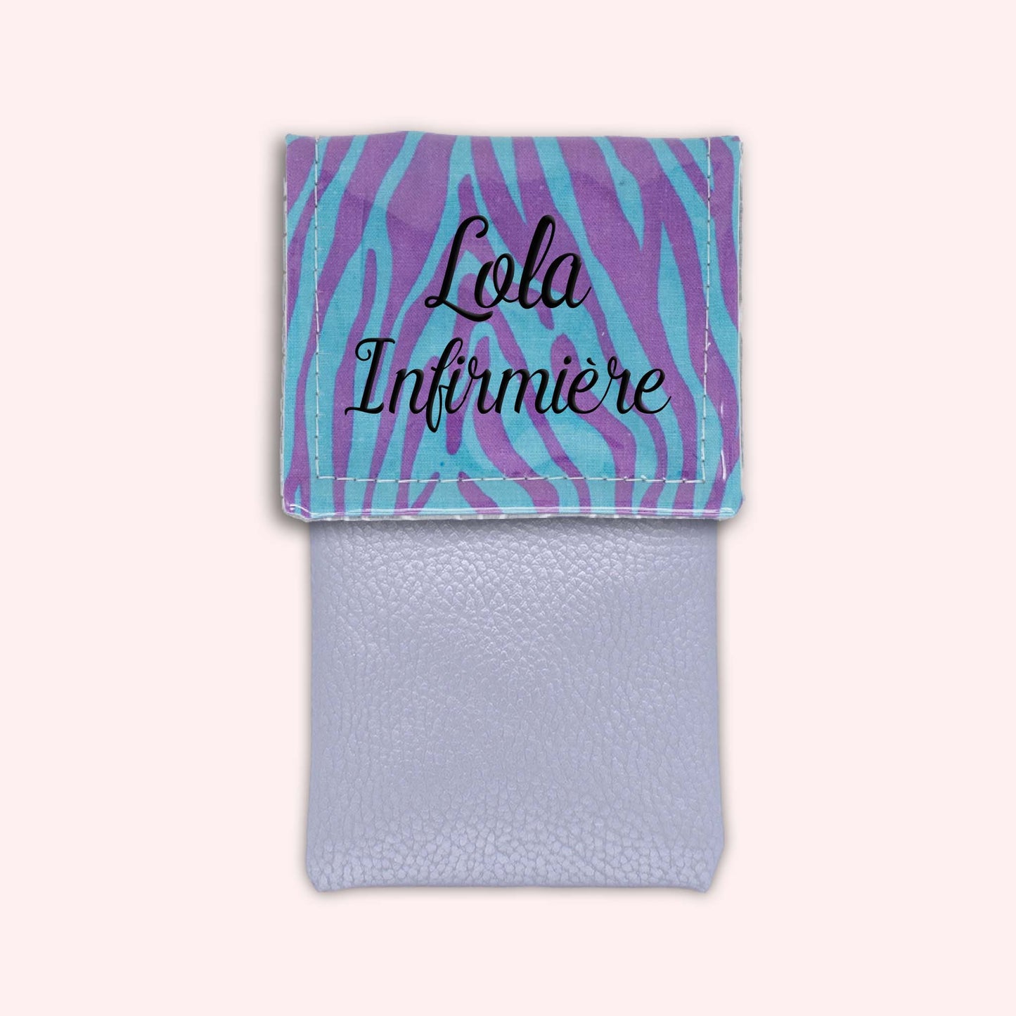 Pochette aimantée Zèbre Turquoise