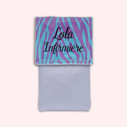 Pochette aimantée Zèbre Turquoise